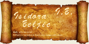 Isidora Beljić vizit kartica